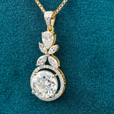 Side View Of 5 Carat Halo Multi Lab Diamond Pendant for Women 