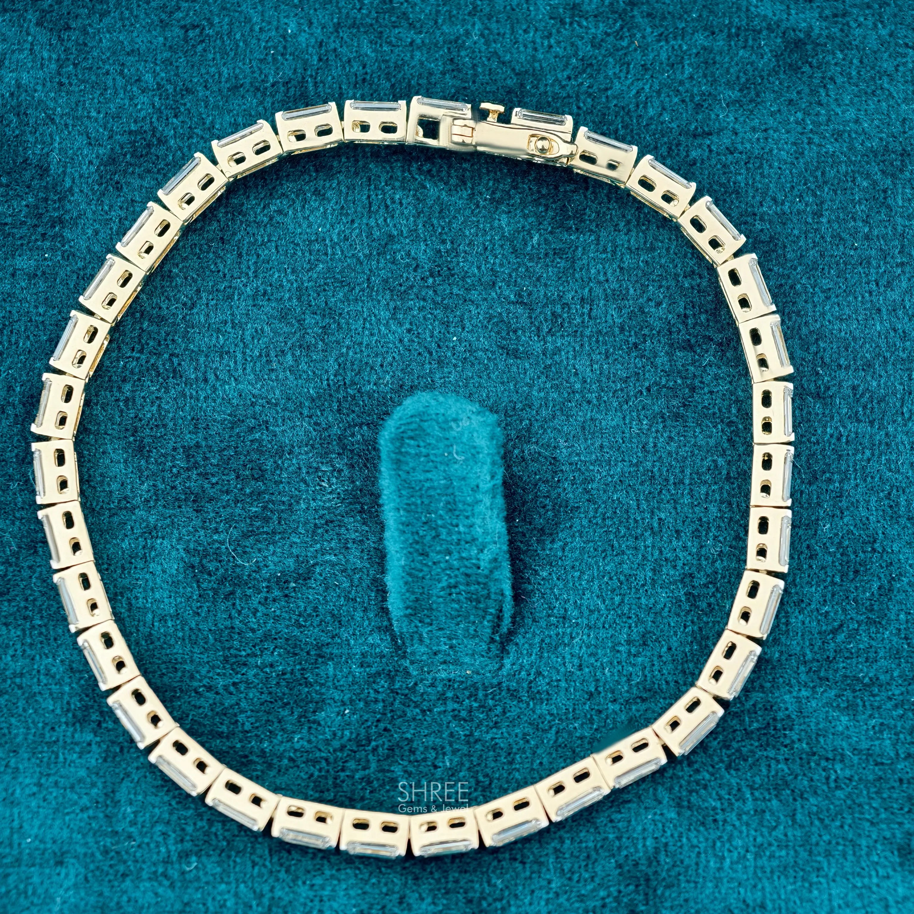 full view 5 Ct Baguette Diamond Tennis Bracelet​