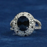 front view of lab grown salt and pepper diamond engagement ring​