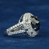 side view of custom salt and pepper diamond ring​