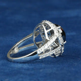 side view of salt and pepper diamond engagement rings​
