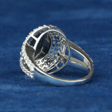 back view of salt and pepper oval diamond ring​