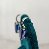 metal view of gemstone hoop earrings​
