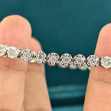 front view of round lab grown diamond tennis bracelet​