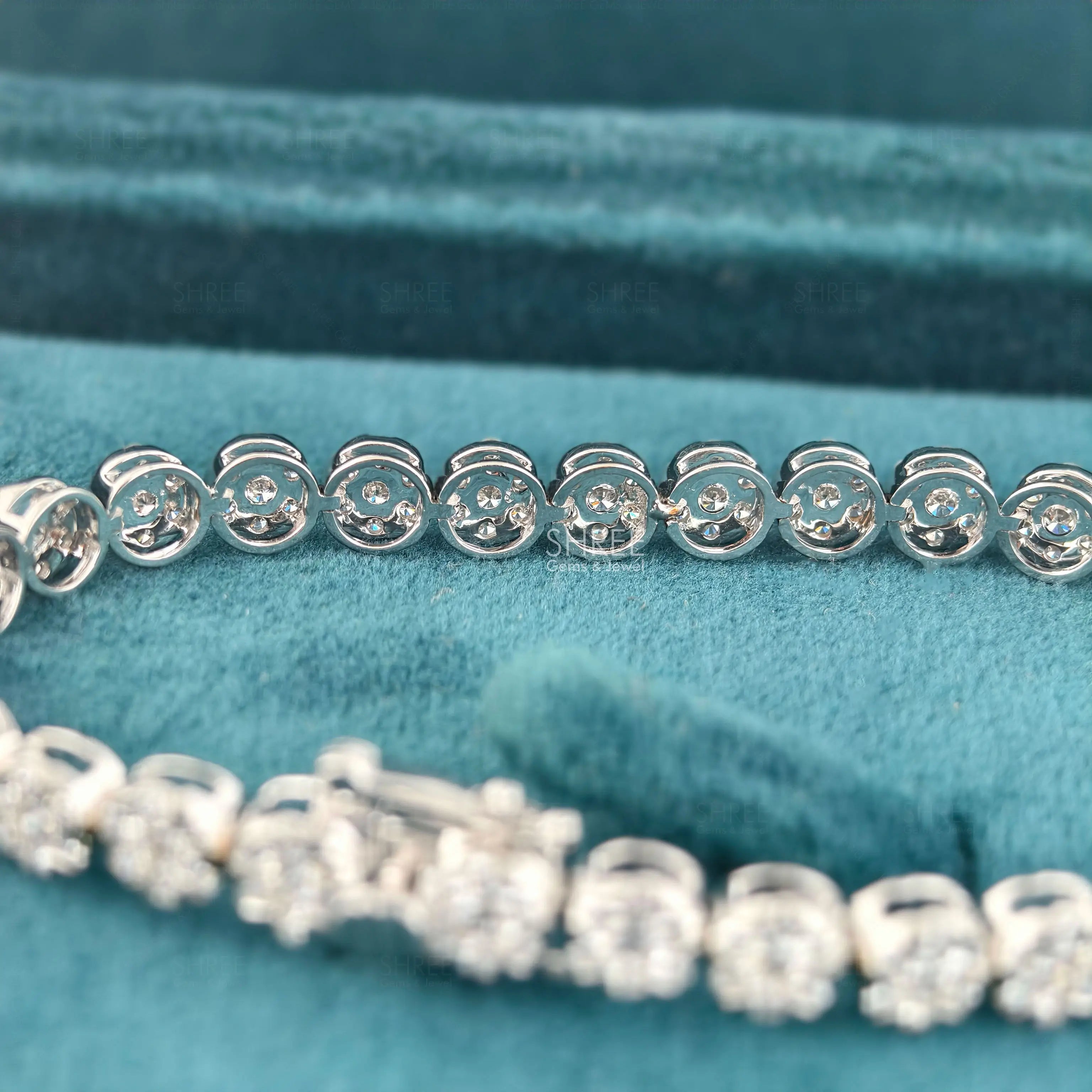 back view of round diamond tennis bracelet​
