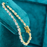 Front View Of 7 Carat Multi Shape Diamond Tennis Bracelet