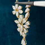side view of pear and marquise diamond pendant