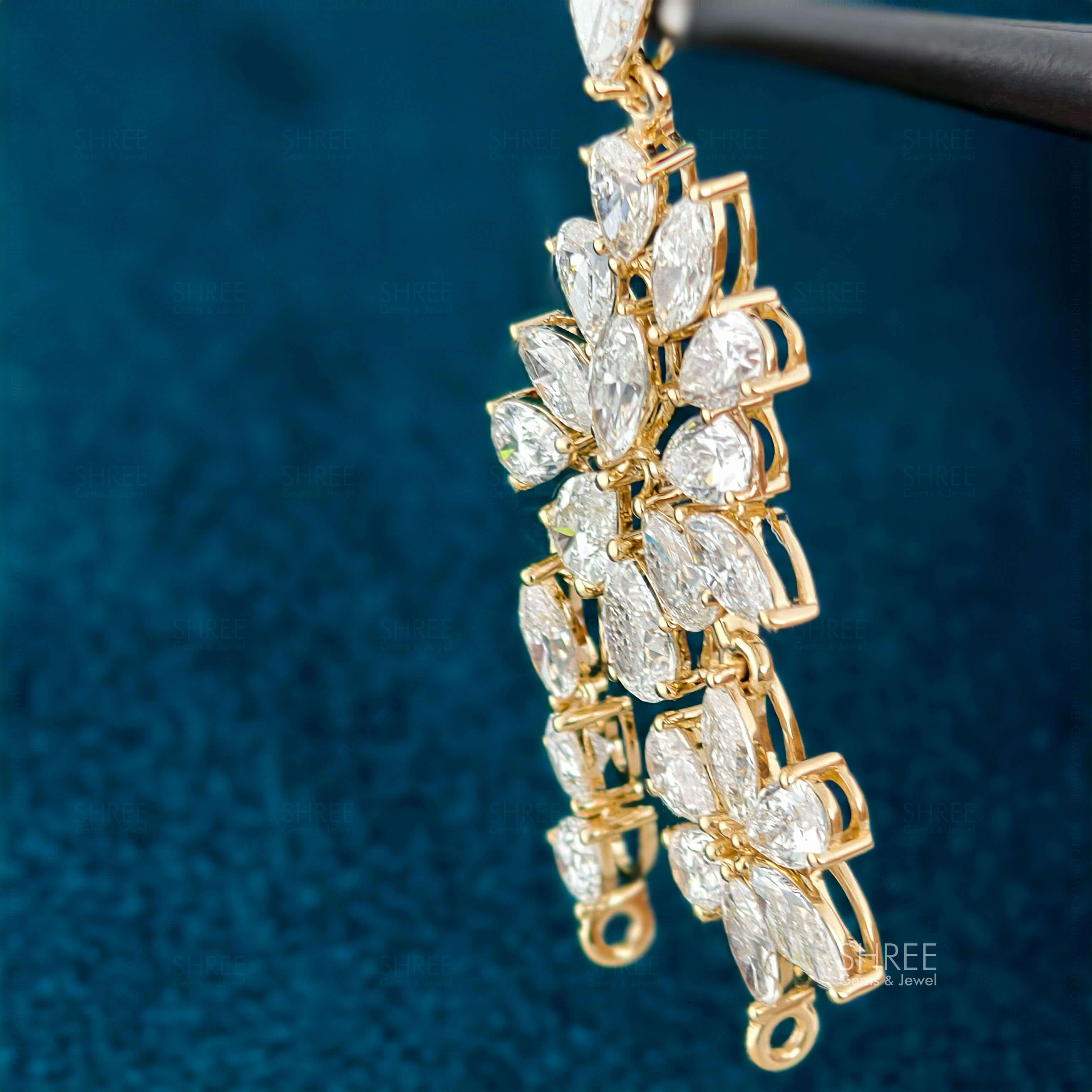 side view of lab grown diamond pendant