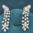 Front View of 9 Ct Pear & Round Lab Grown Diamond Chandelier Drop Earrings