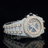 Side VIew of AP Royal Oak Chronograph Moissanite Watch​ | 41 MM | Rose Gold Tone