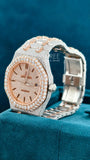 Ap Bust Down Moissanite Watch | 41 MM | Rose Gold Plated