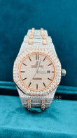 Ap Bust Down Moissanite Watch | 41 MM | Rose Gold Plated