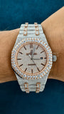 Ap Bust Down Moissanite Watch | 41 MM | Rose Gold Plated