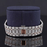 Back side view of Ap Bust Down Moissanite Watch 41 MM Rose Gold Plated