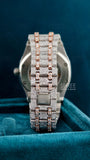 Ap Bust Down Moissanite Watch | 41 MM | Rose Gold Plated