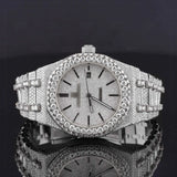 Front view of Ap Bust Down Moissanite Watch  41 MM  White Gold Plated