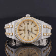 Front view of Ap Bust Down Moissanite Watch  41 MM  Yellow Gold Plated