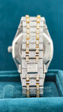 back view of Ap Bust Down Moissanite Watch  41 MM  Yellow Gold Plated