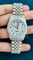 Front View of Men’s Iced Out Watch 41mm – Arabic Dial Jubilee