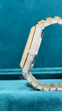 Side view of Automatic Moissanite Watch 41mm – Arabic Numerals Yellow Gold