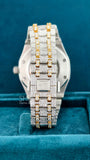 Back Side View of Automatic Moissanite Watch 41mm – Arabic Numerals Yellow Gold