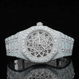 Front View of Antique Limited Edition Moissanite Watch 41mm – Vintage Iced Out Luxury Watch for Men
