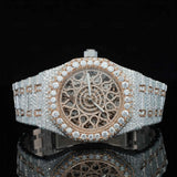 Front View of Antique Limited Edition Moissanite Watch 41mm – Vintage Iced Out Luxury Watch for Men