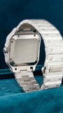 Back Case View of Green Dial Moissanite Watch – Luxury Statement Design