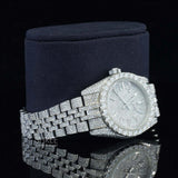 Sinde angle of Baguette Dial Jubilee Bustdown Moissanite Watch