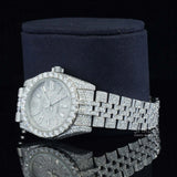Side Face View of Baguette Dial Jubilee Bustdown Moissanite Watch