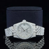face view of Baguette Dial Jubilee Bustdown Moissanite Watch
