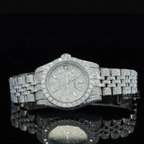Front View of Baguette Dial Jubilee Bustdown Moissanite Watch