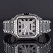 Front view of Black & White Santos Style Watch 41mm – Square Dial