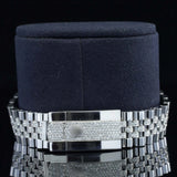 Back side view of Blue Dial Date Just Style Moissanite Watch  41 Mm  White Gold Tone