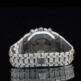 Back Side View of Celestia Two Tone Pave Chronograph Moissanite Diamond Bracelet Watch