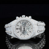 Front view of Celestia Pave Chronograph Moissanite Diamond Bracelet Watch