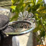 back view of lab created pink diamond ring​

