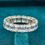 Emerald Cut Lab-Grown Diamond Eternity Wedding Band