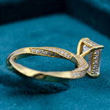 Emerald Cut Lab Diamond Hidden Halo Beautiful Gold Engagement Ring