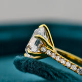 Round Cut Lab Diamond Gold Engagement Ring