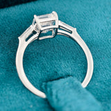 Emerald Cut Lab Grown Diamond 3 Stone Engagement Ring