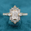 Lab Grown Emerald Cut Diamond Art Deco Engagement Ring