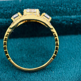 3 Stone Gold Diamond Wedding Ring