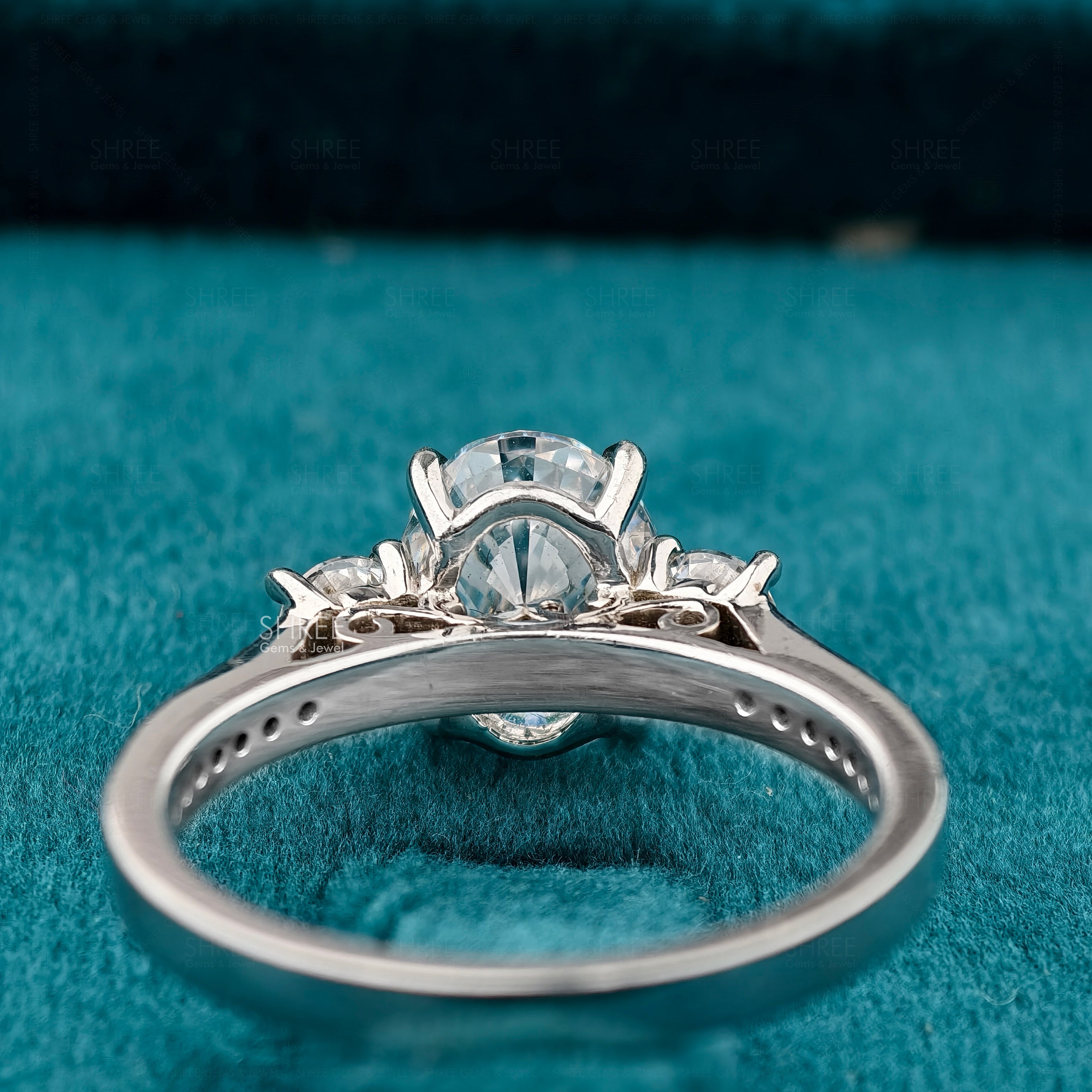 Lab Diamond Three Stone Ring
