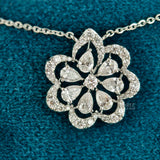 front view of ​Floral Design Multi Diamond Necklace