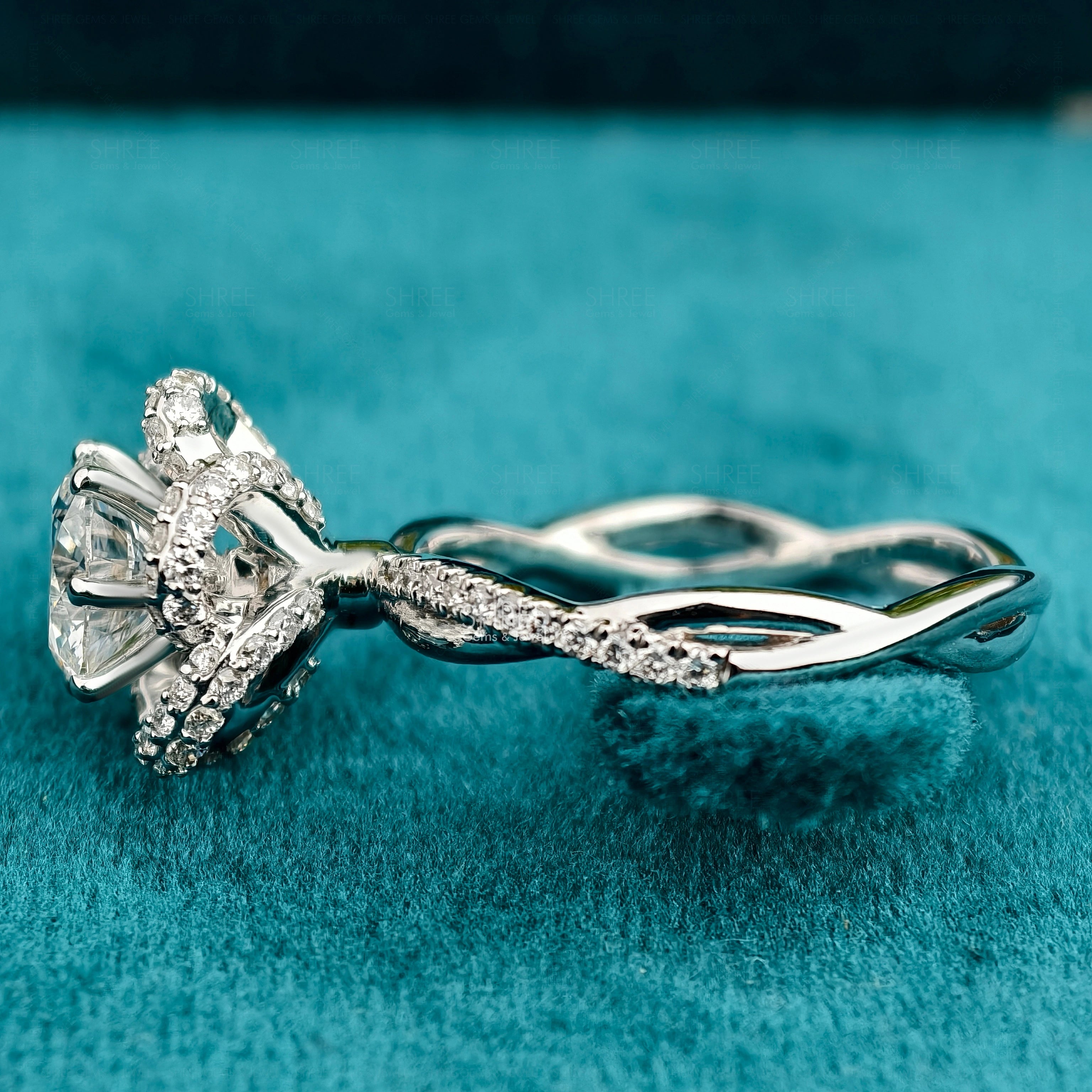 Side View of Vintage Floral Diamond Ring​

