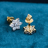 Flower Design Cluster Lab Diamond Earrings for Women 