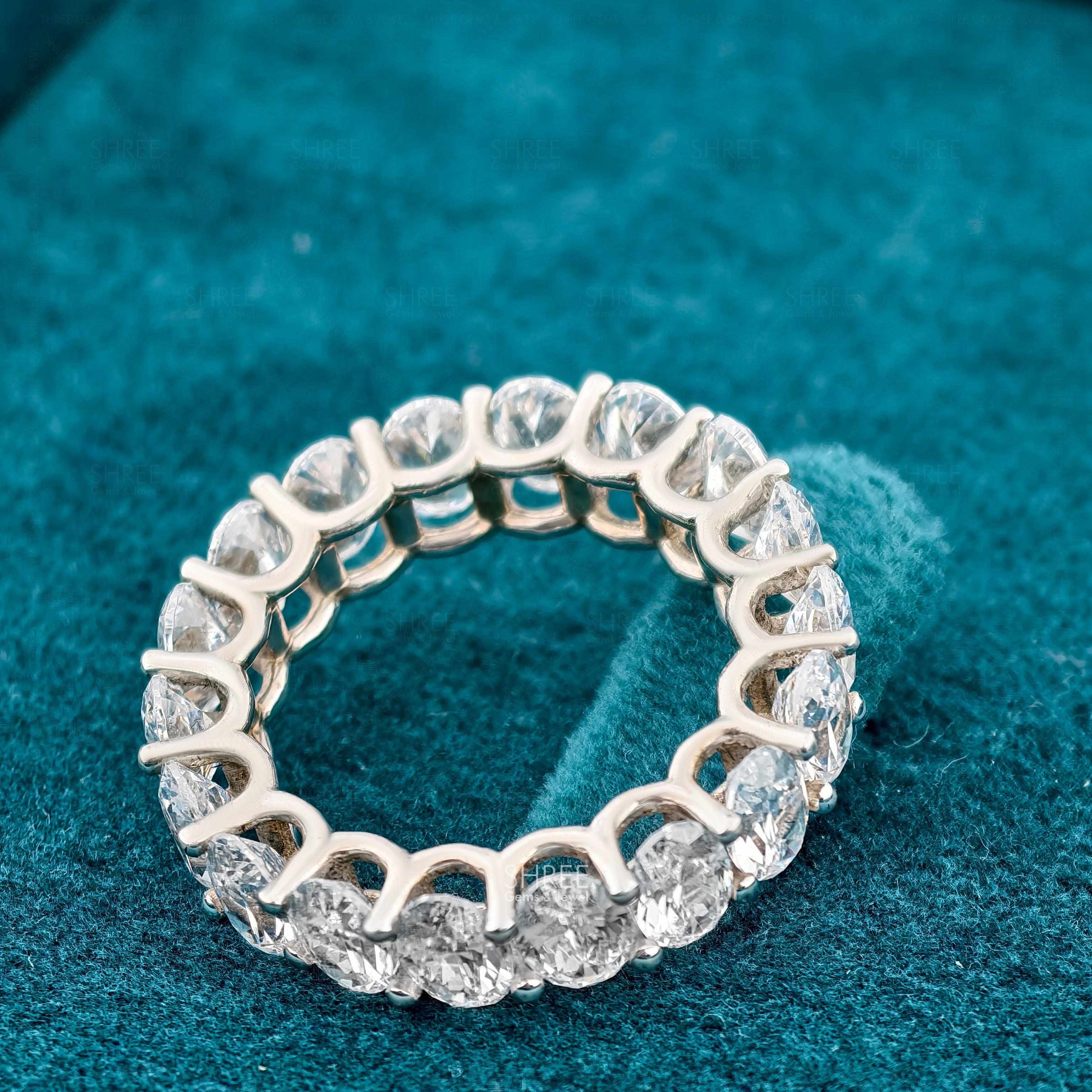 Oval Cut Lab Diamond wedding Band