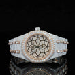 Fully Iced Diamond Watch with Geometric Face – Rose Gold Luxury Watch