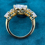 Top View of Heart Cut Lab Grown 5 Stone Diamond Ring